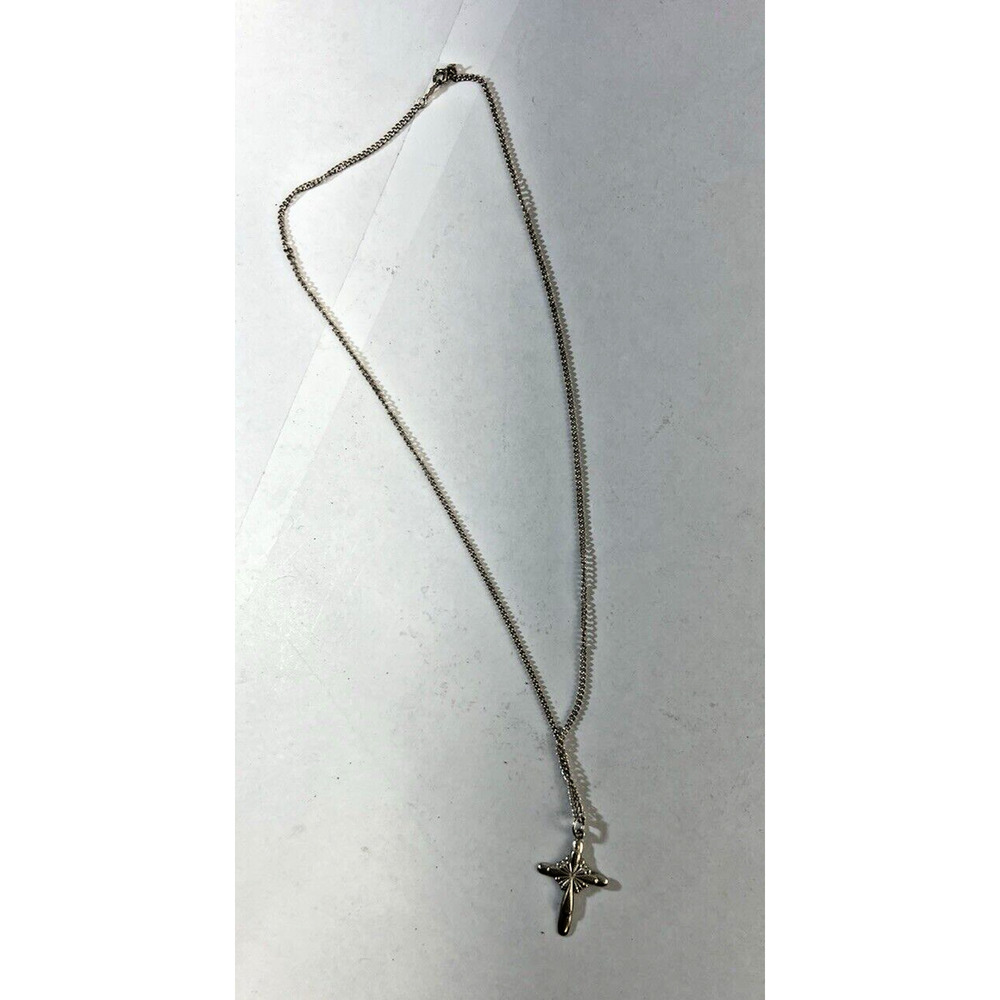 925 ASW SILVER ORNATE CROSS NECKLACE AND PENDENT‎ 11" FAITH